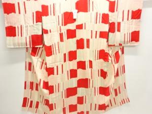 アンティーク　錦紗抽象模様長襦袢